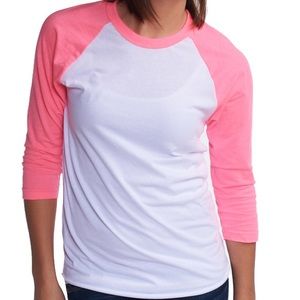 American Apparel Unisex 3/4 Sleeve Baseball Tee